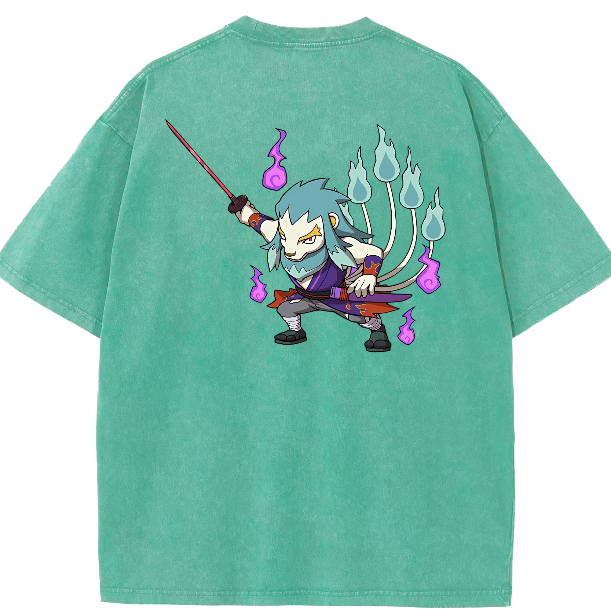 （画像用） 妖怪ウォッチ Yo-kai Watch 綿100% ヴィンテージ風 半袖Tシャツ（背面プリント）